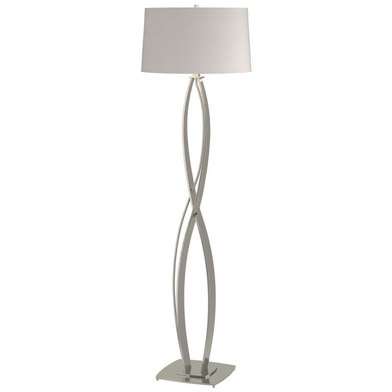 Almost Infinity Floor Lamp - Sterling Finish - Flax Shade