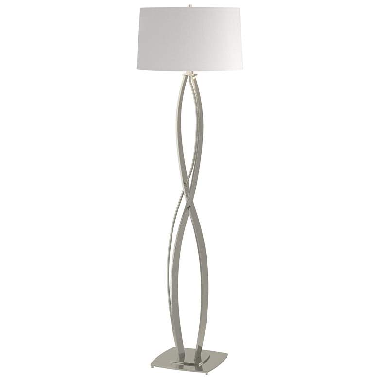Image 1 Almost Infinity Floor Lamp - Sterling Finish - Natural Anna Shade