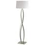 Almost Infinity Floor Lamp - Sterling Finish - Natural Anna Shade