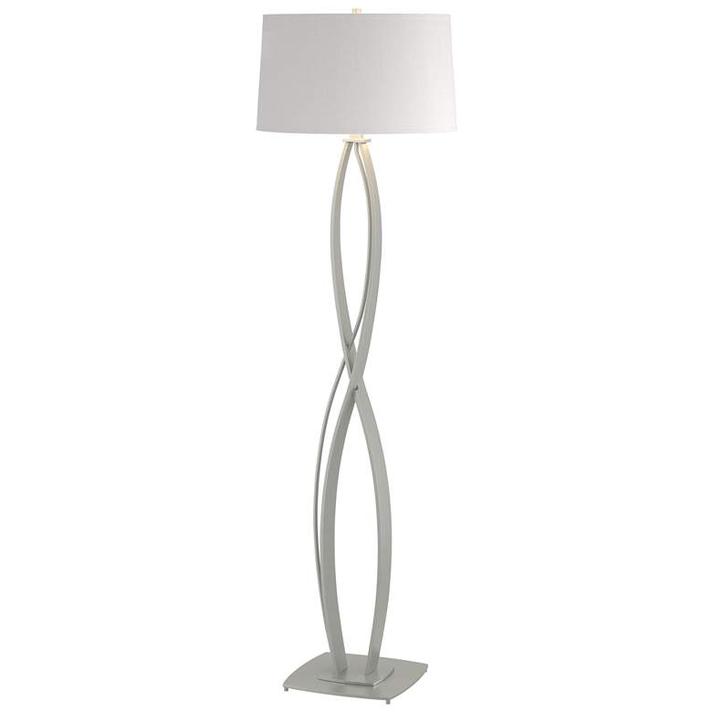 Image 1 Almost Infinity Floor Lamp - Vintage Platinum Finish - Natural Anna Shade