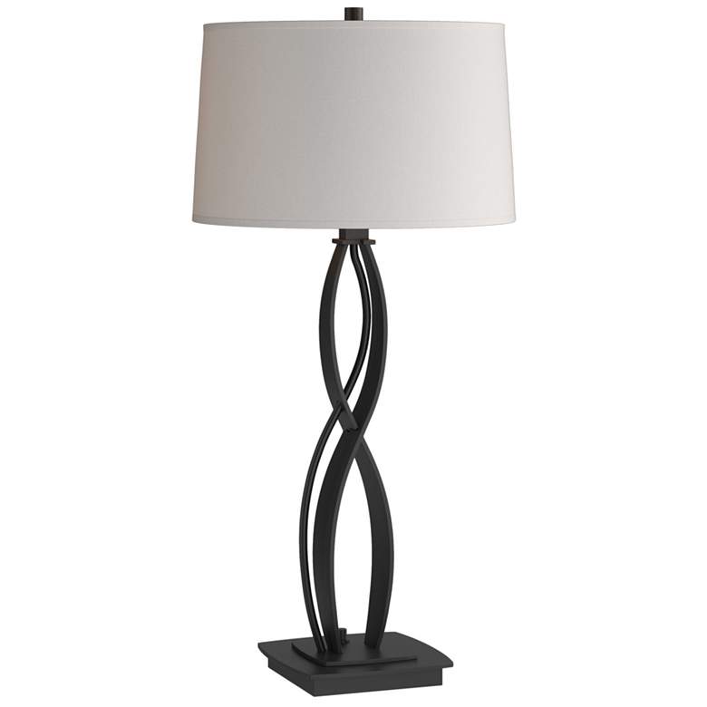 Image 1 Almost Infinity Table Lamp - Black Finish - Flax Shade
