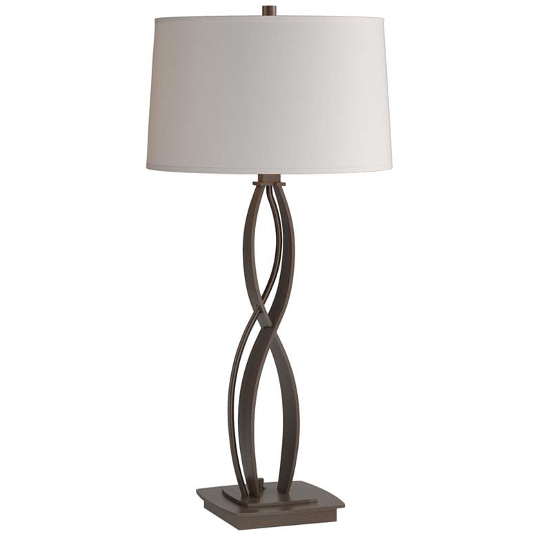 Image 1 Almost Infinity Table Lamp - Bronze Finish - Flax Shade