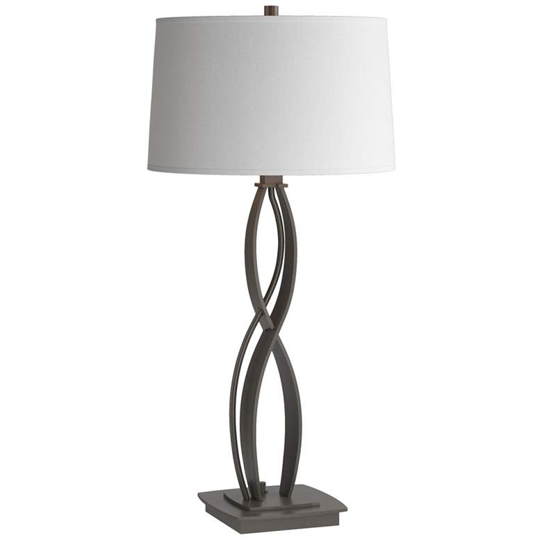 Image 1 Almost Infinity Table Lamp - Dark Smoke Finish - Natural Anna Shade