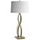 Almost Infinity Table Lamp - Modern Brass Finish - Natural Anna Shade