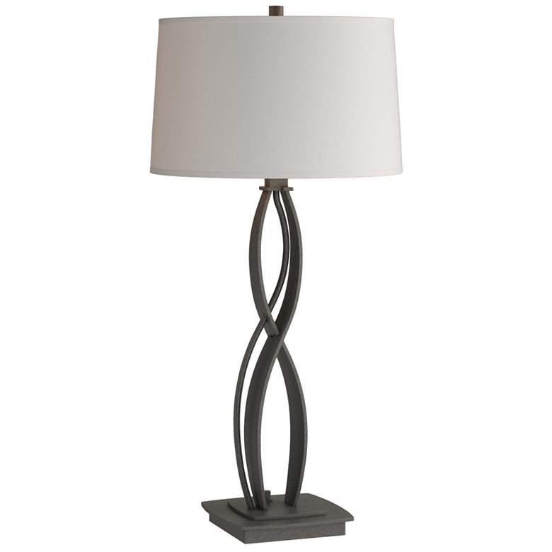 Image 1 Almost Infinity Table Lamp - Natural Iron Finish - Flax Shade
