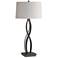 Almost Infinity Table Lamp - Natural Iron Finish - Flax Shade