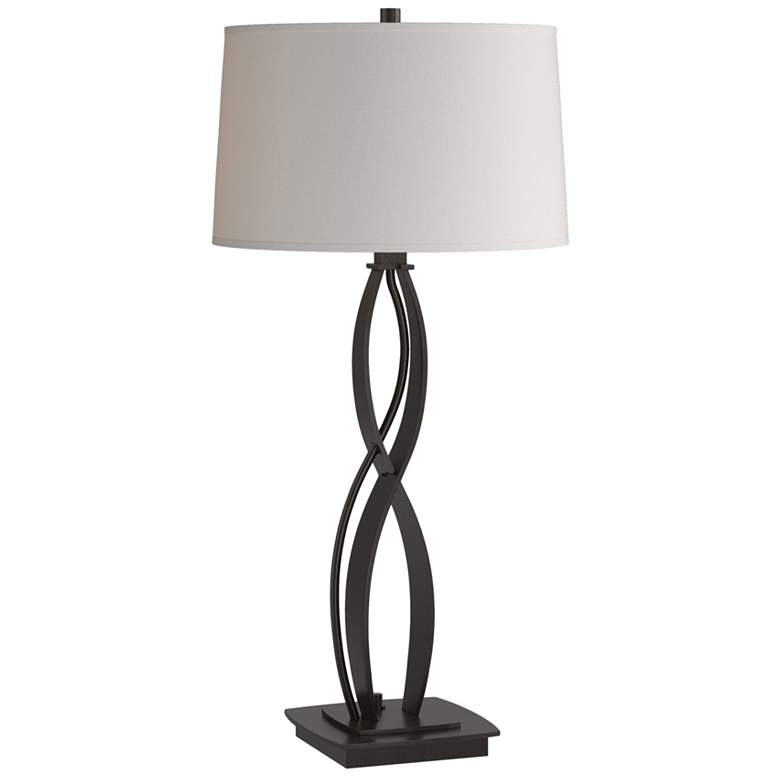 Image 1 Almost Infinity Table Lamp - Oil Rubbed Bronze Finish - Flax Shade