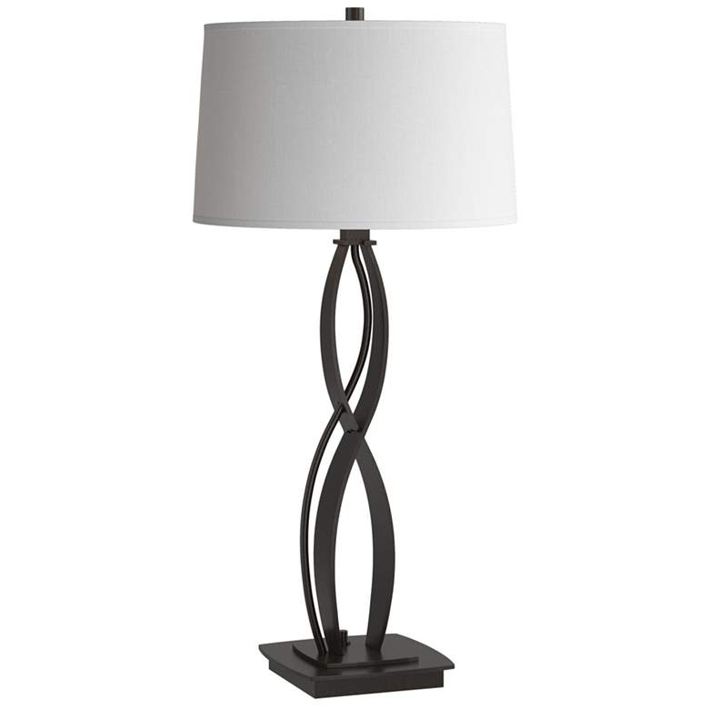 Image 1 Almost Infinity Table Lamp - Oil Rubbed Bronze Finish - Natural Anna Shade