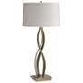 Almost Infinity Table Lamp - Soft Gold Finish - Flax Shade