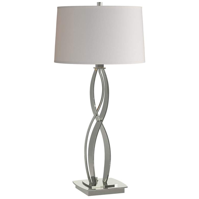 Image 1 Almost Infinity Table Lamp - Sterling Finish - Flax Shade