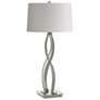 Almost Infinity Table Lamp - Sterling Finish - Flax Shade
