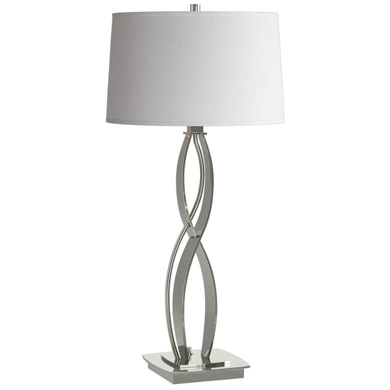 Image 1 Almost Infinity Table Lamp - Sterling Finish - Natural Anna Shade