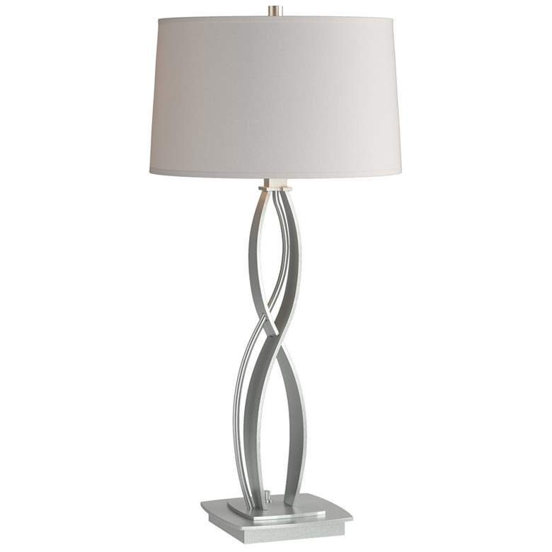 Image 1 Almost Infinity Table Lamp - Vintage Platinum Finish - Flax Shade