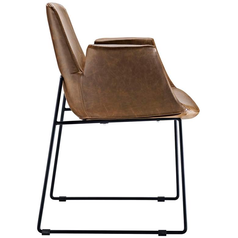 Image 4 Aloft Brown Faux Leather Modern Dining Chair more views