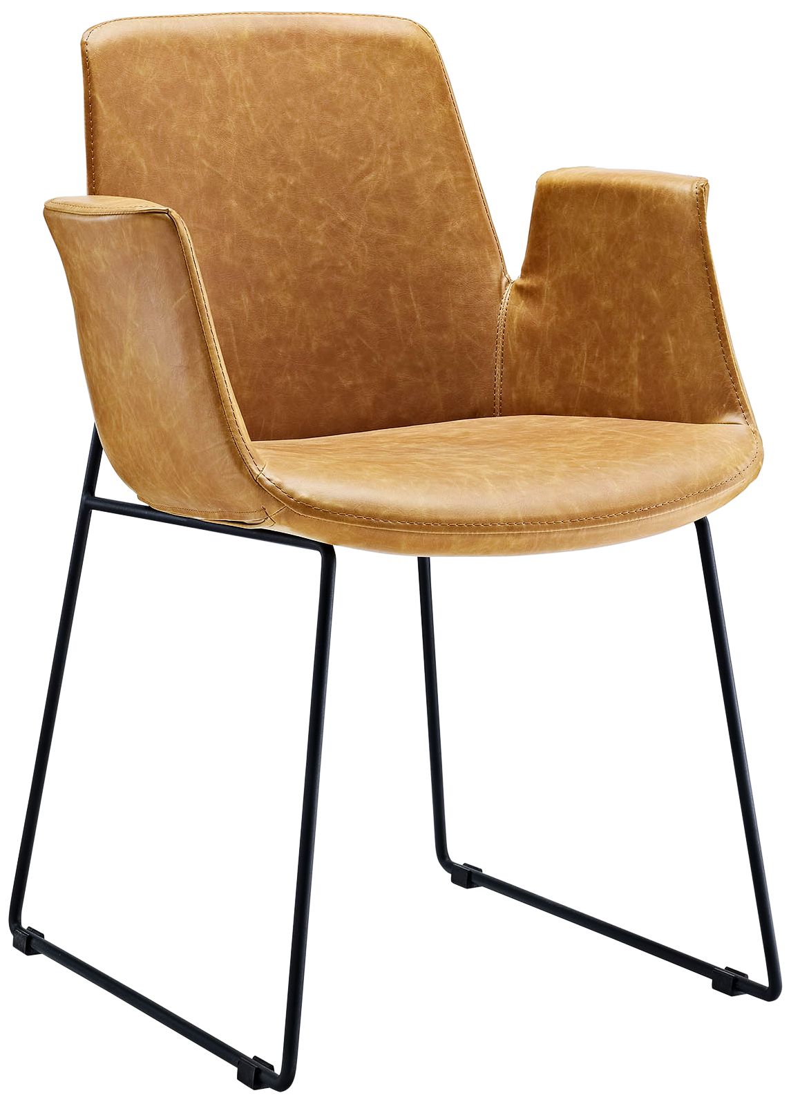 tan brown leather dining chairs