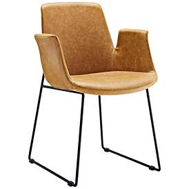 Image2 of Aloft Tan Faux Leather Modern Dining Chair