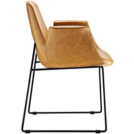 Image3 of Aloft Tan Faux Leather Modern Dining Chair more views
