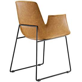 Image4 of Aloft Tan Faux Leather Modern Dining Chair more views