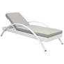 Aloha Adjustable Patio Outdoor Chaise Lounge Chair in White Wicker