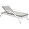 Aloha Adjustable Patio Outdoor Chaise Lounge Chair in White Wicker