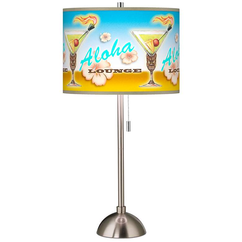 Image 1 Aloha Lounge Giclee Brushed Steel Table Lamp