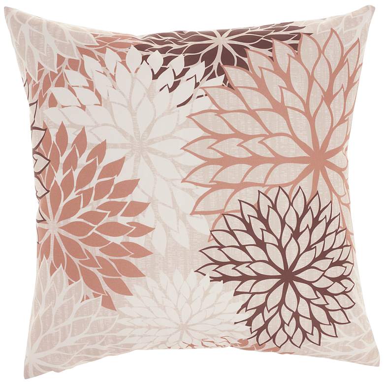 Aloha Natural Brown 20&quot; Square Indoor/Outdoor Throw Pillow