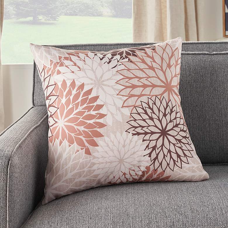 Image 1 Aloha Natural Brown 20 inch Square Indoor/Outdoor Throw Pillow