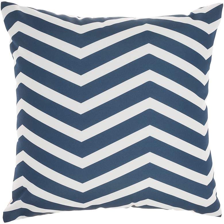 Image 4 Aloha Navy Ivory 20 inch Square Indoor/Outdoor Throw Pillow more views