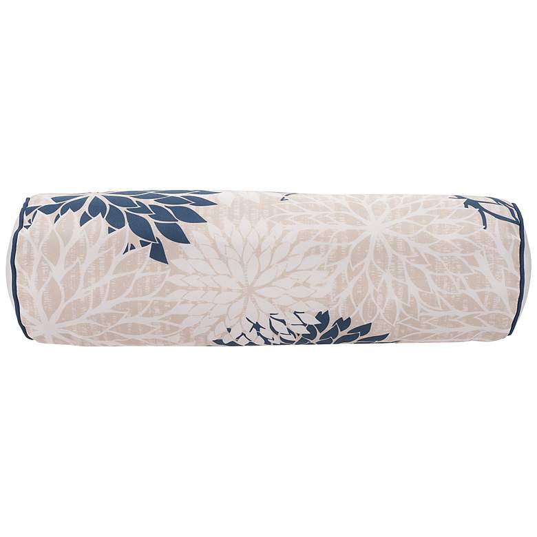 Image 2 Aloha Navy Ivory 20" x 6" Indoor/Outdoor Bolster Pillow