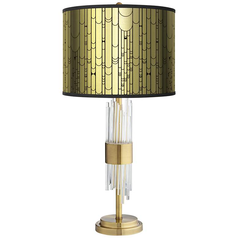 Image 1 Aloise Running Water Gold Metallic Shade Glass Table Lamp
