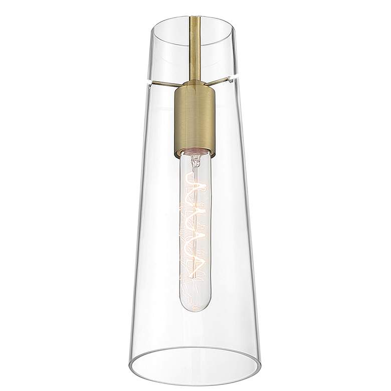 Image 1 Alondra; 1 Light; Mini Pendant; Vintage Brass Finish w/ Clear Glass