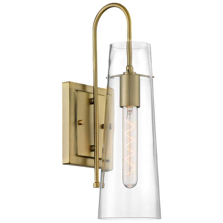 Image 1 Alondra; 1 Light; Wall Sconce; Vintage Brass Finish with Clear Glass
