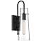 Alondra 17 1/2" High Black and Clear Glass Wall Sconce