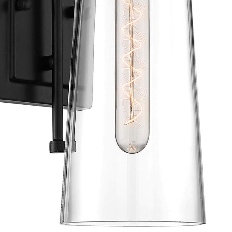 Image 2 Alondra 17 1/2" High Black and Clear Glass Wall Sconce more views