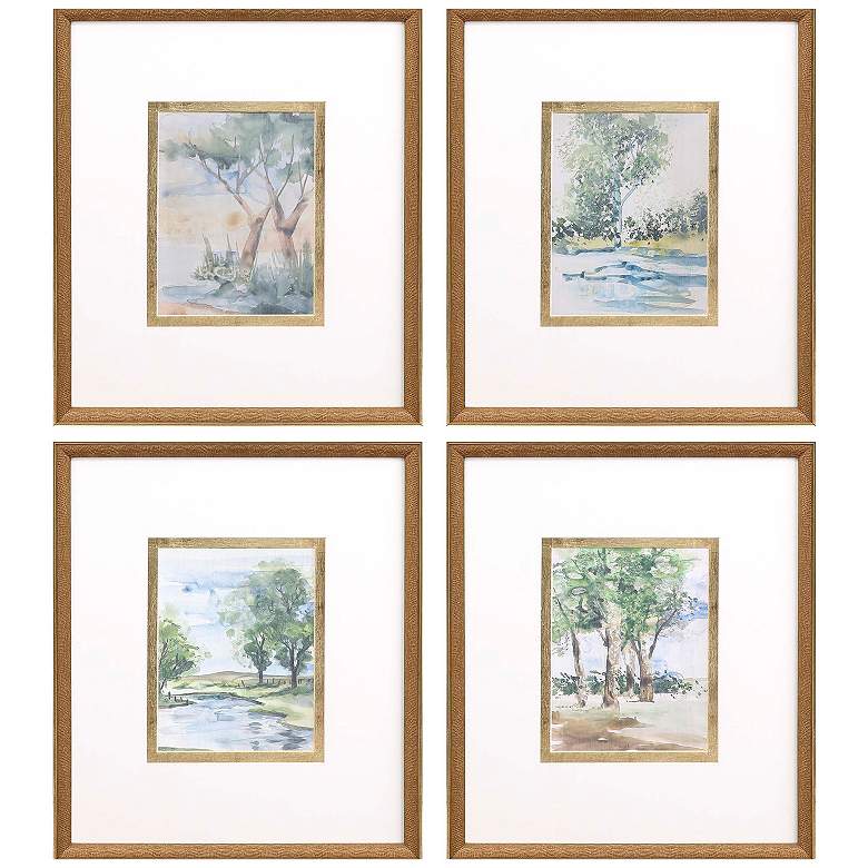 Image 1 Along the Way I 17"W x 19"H Framed Art Set of 4