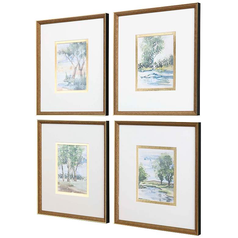Image 2 Along the Way I 17"W x 19"H Framed Art Set of 4 more views