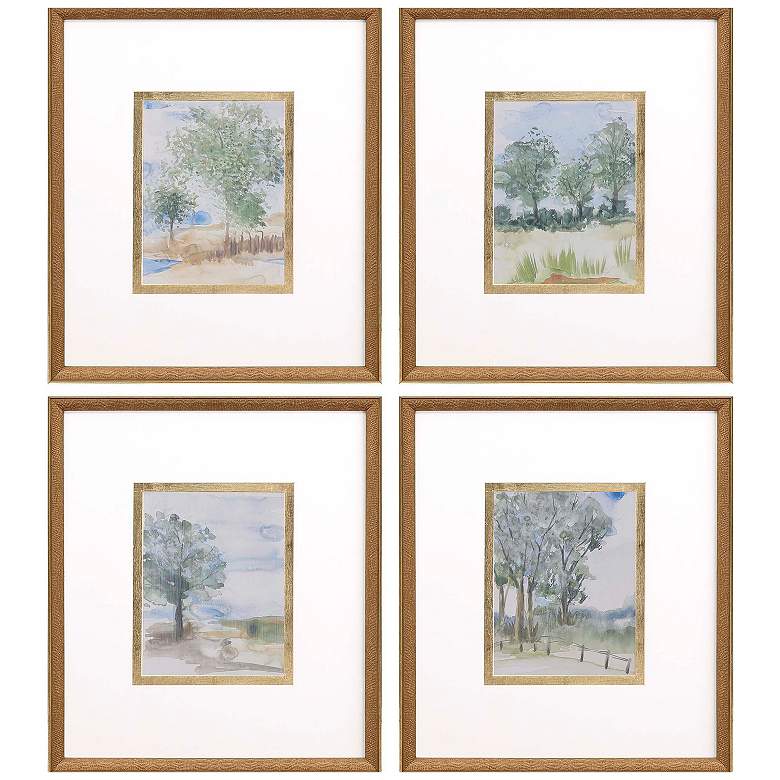 Image 1 Along the Way II 17"W x 19"H Framed Art Set of 4