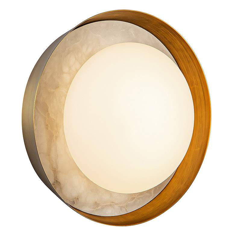 Image 2 Alonso 8 1/2" High Vintage Brass ADA LED Wall Sconce more views