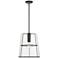 Alonzo 14 in. 1-Light Matte Black Transitional Pendant Light