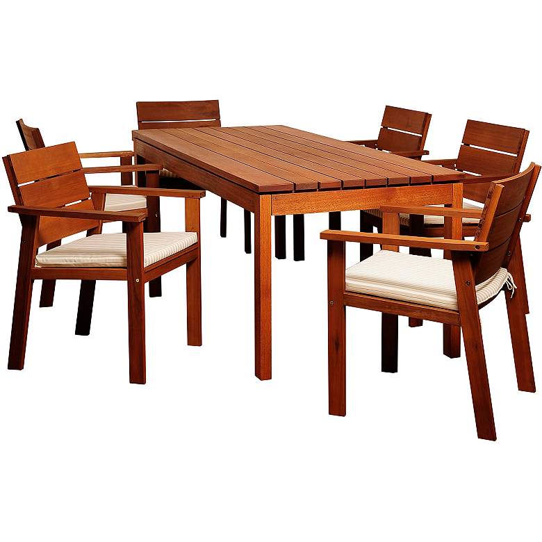 Image 1 Alonzo Eucalyptus 7-Piece Rectangular Patio Dining Set