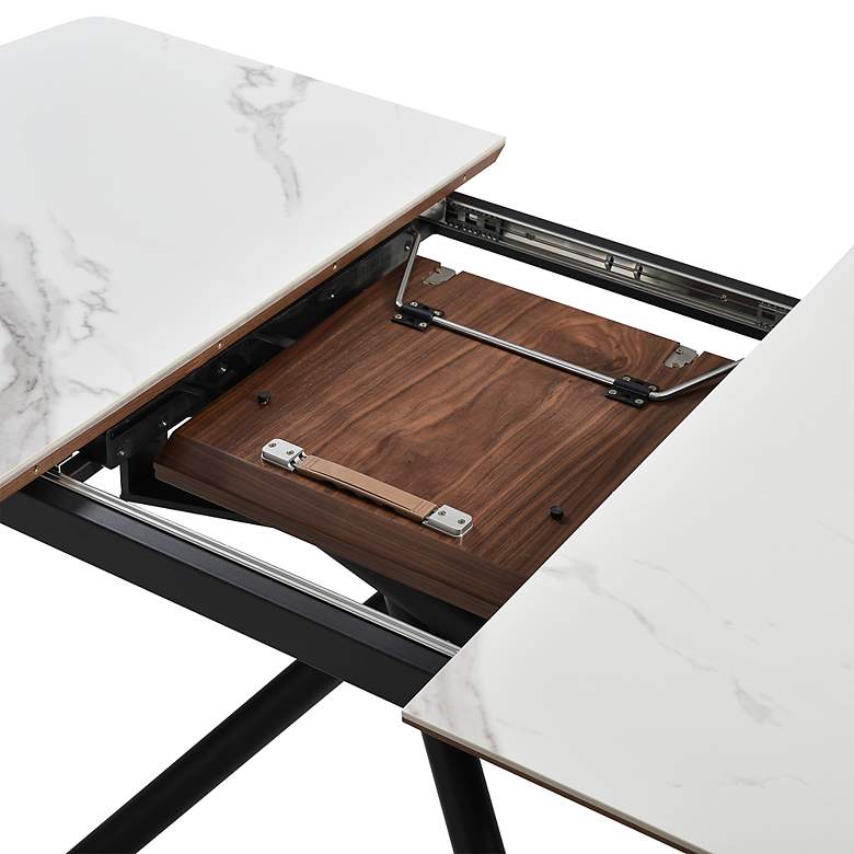 Image 3 Alora 67 in. Wide Extendable Dining Table in Ceramic, Wood Top, Metal Legs more views