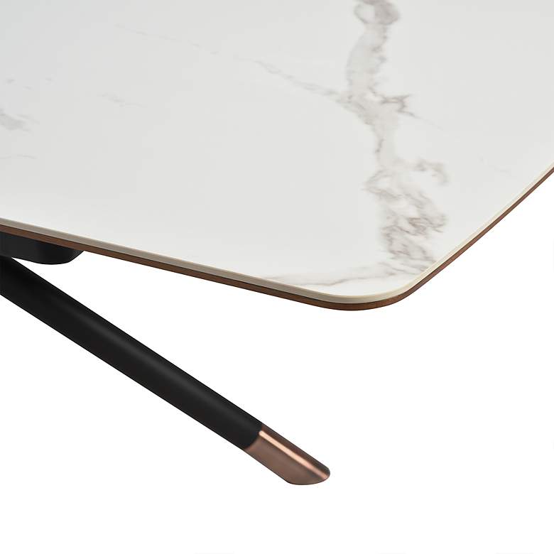 Image 5 Alora 67 in. Wide Extendable Dining Table in Ceramic, Wood Top, Metal Legs more views