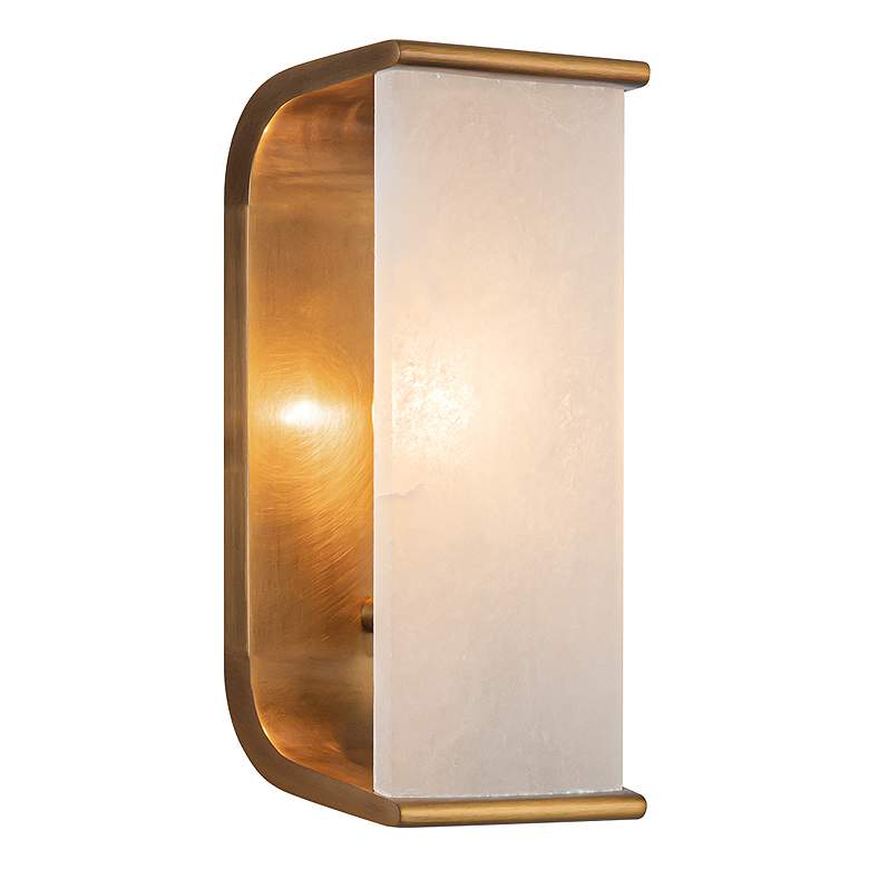 Image 1 Alora Abbott E12 10-in Vintage Brass/Alabaster Wall Vanity