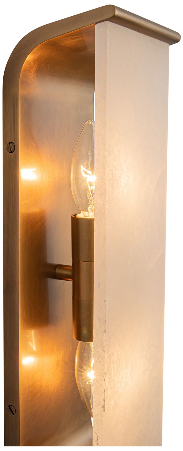 Image 3 Alora Abbott E12 15-in Vintage Brass/Alabaster Wall Vanity more views