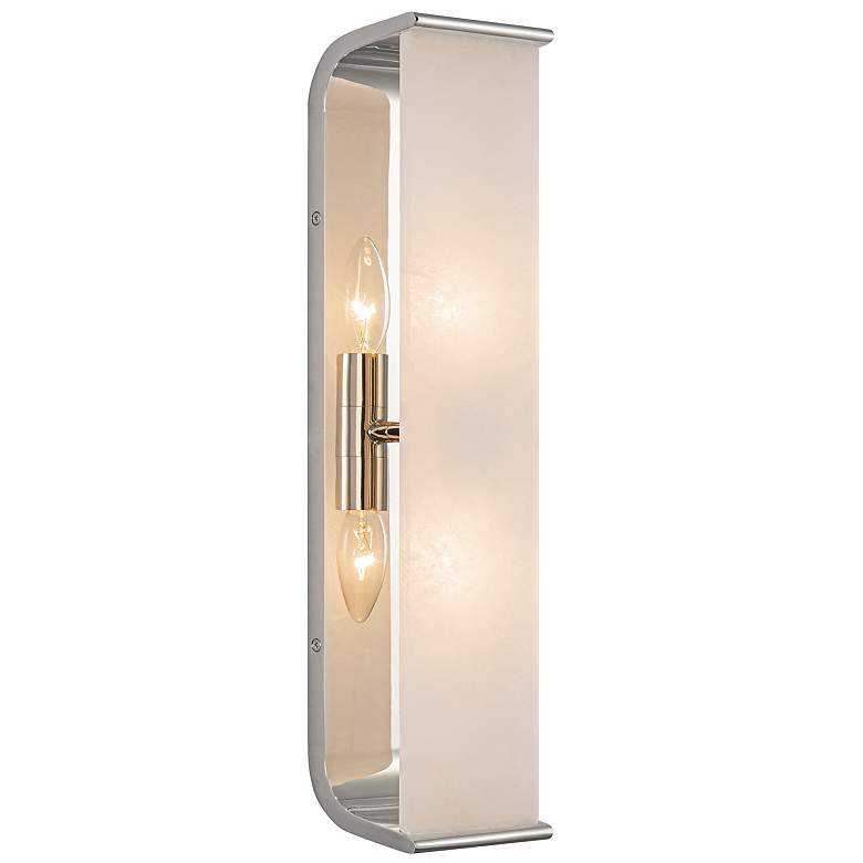 Image 1 Alora Abbott E12 19-in Polished Nickel/Alabaster Wall Vanity