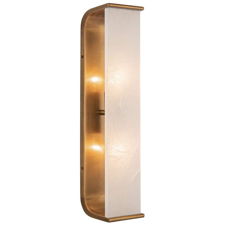 Image 1 Alora Abbott E12 19-in Vintage Brass/Alabaster Wall Vanity