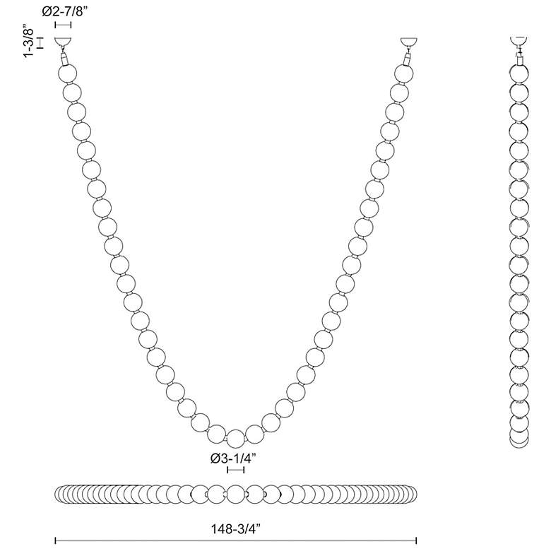 Image 2 Alora Akoya LED 12.5-ft Chrome Pendant more views