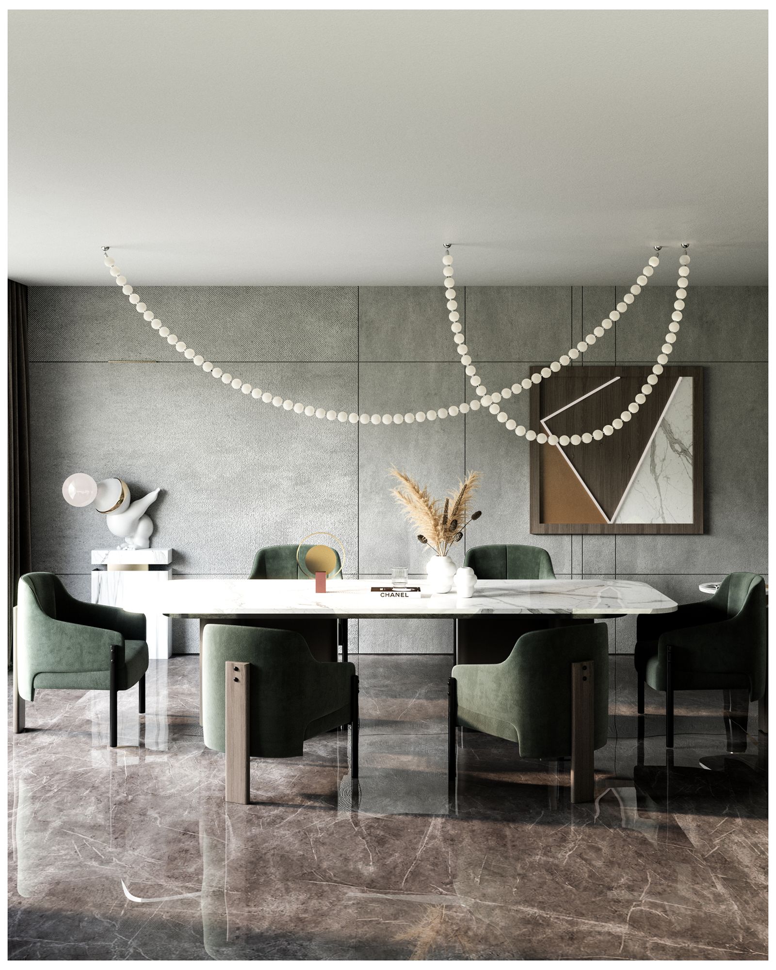 Image 2 Alora Akoya LED 17-ft Chrome Pendant more views