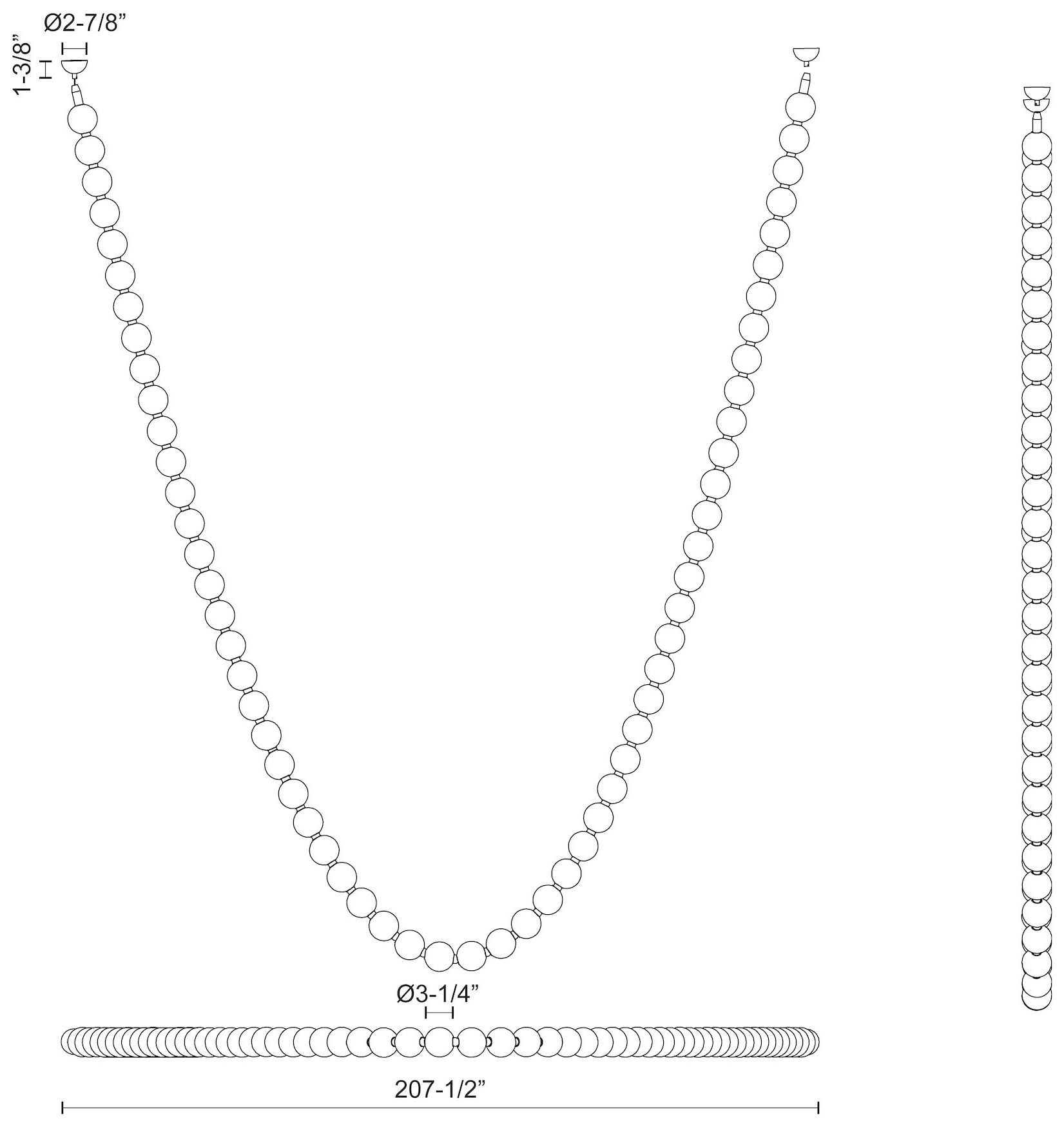 Image 3 Alora Akoya LED 17-ft Chrome Pendant more views