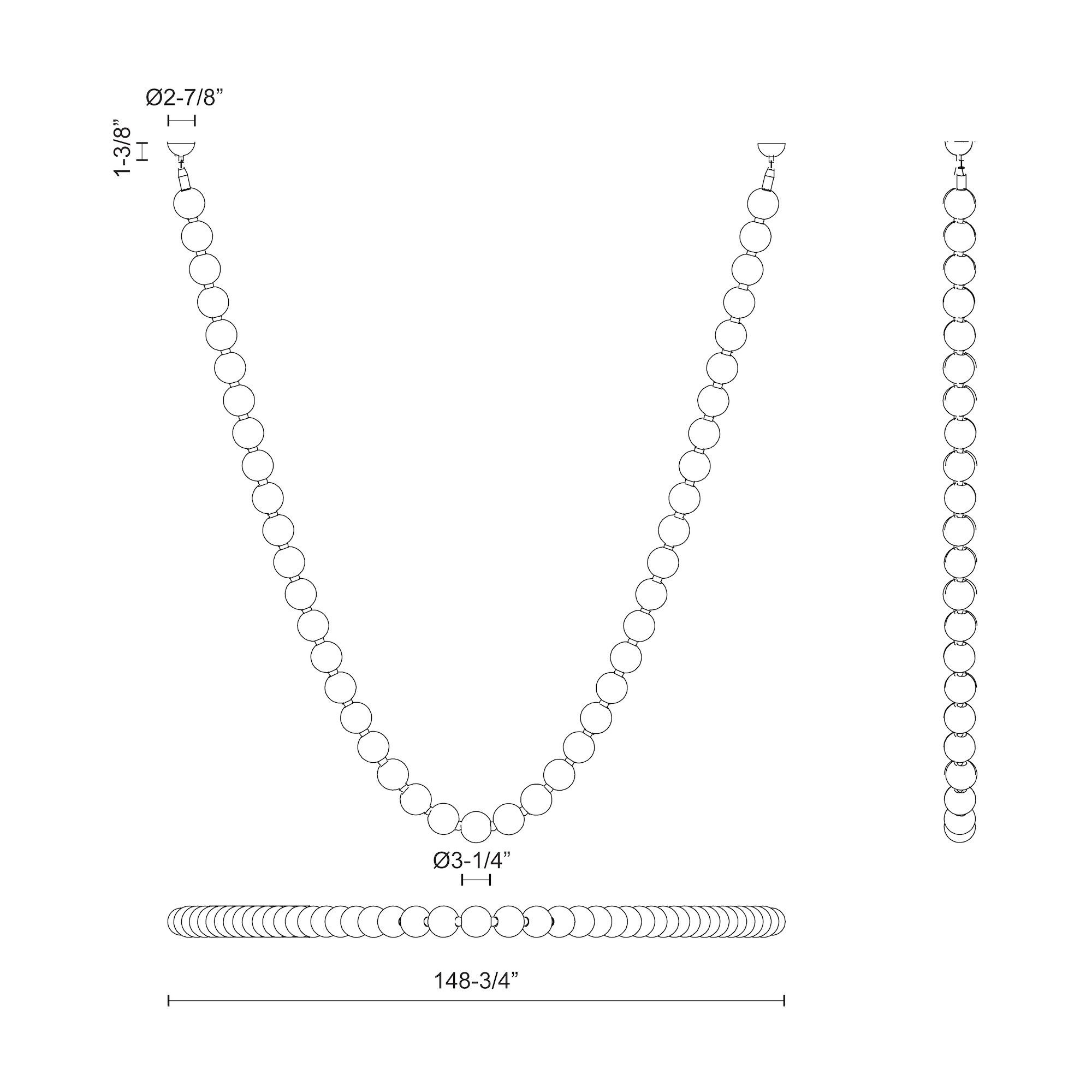 Image 6 Alora Akoya LED 43 Head Chrome Pendant more views